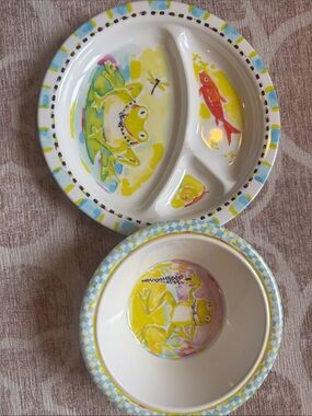 Mackenzie-Childs melamine dish and bowl set